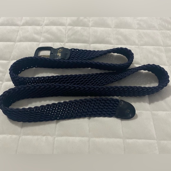Maus&Hoffman Navy Blue Hand Braided Elastic Belt S 42. Measurement 44inches. - Picture 3 of 11